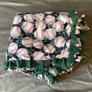 Green Baseball Fleece Blanket